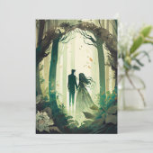 bruiloft-uitnodiging-bos kaart (Staand voorkant)