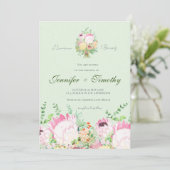 Bruiloft uitnodiging Botanische protea bloemen (Staand voorkant)