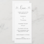 Bruiloft uitnodiging, bruiloft Briefpapier, hart Kaart (Voorkant / Achterkant)