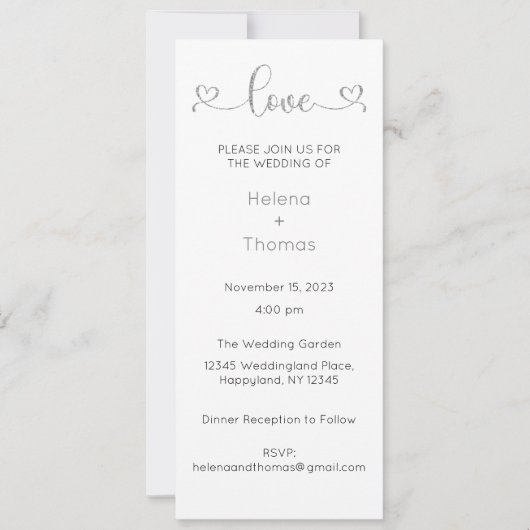 Bruiloft uitnodiging, bruiloft Briefpapier, hart Kaart (Voorkant)