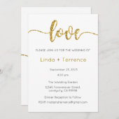 Bruiloft uitnodiging, bruiloft Briefpapier, hart Kaart (Voorkant / Achterkant)