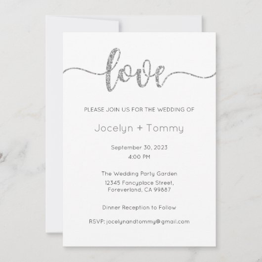 Bruiloft uitnodiging, bruiloft Briefpapier, hart Kaart (Voorkant)