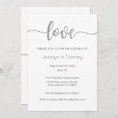 Bruiloft uitnodiging, bruiloft Briefpapier, hart Kaart (Voorkant / Achterkant)