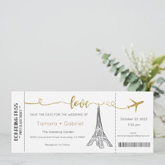 Bruiloft uitnodiging, bruiloft Briefpapier, liefde Kaart (Staand voorkant)