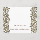 Bruiloft uitnodiging-bruine wervelingen en bloemen uitnodiging briefkaart (Achterkant)