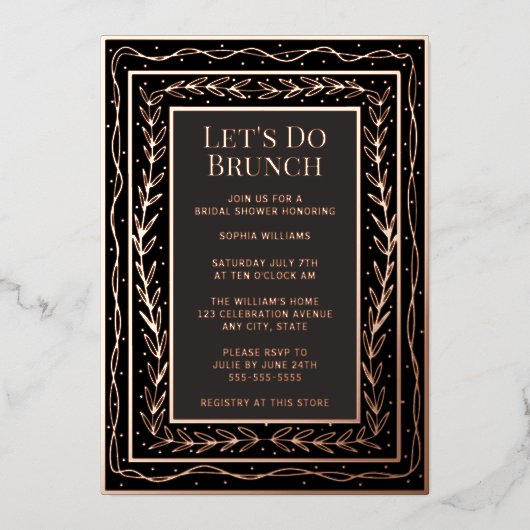 Bruiloft uitnodiging Brunch Borrel Eigen botanisch (Voorkant)