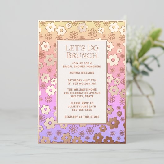 Bruiloft uitnodiging Brunch Bruidsmeisjesfeest Mod (Staand Voorkant)