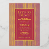 Bruiloft Uitnodiging Brunch Feestje Elegante Roos (Voorkant)