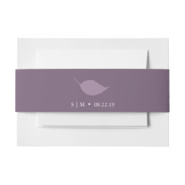 Bruiloft Uitnodiging Buik Bands Monogram Paarse Uitnodigingen Wikkel