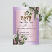 Bruiloft uitnodiging calla's RSVP (Staand voorkant)