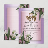 Bruiloft uitnodiging calla's RSVP (Voorkant / Achterkant)