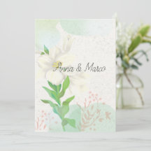 Bruiloft uitnodiging delicate bloemen