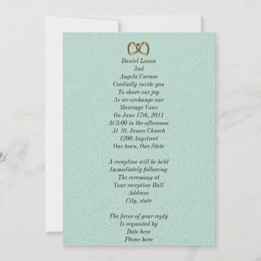 Bruiloft uitnodiging Duif aqua en wit (Achterkant)