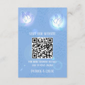 Bruiloft uitnodiging duif blauwe verlichting informatiekaartje (Voorkant)