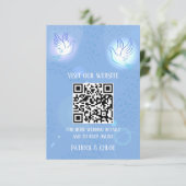 Bruiloft uitnodiging duif blauwe verlichting informatiekaartje (Staand voorkant)