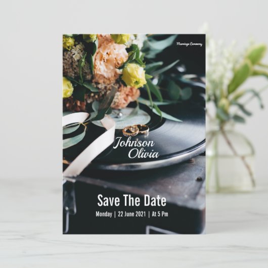 bruiloft Uitnodiging eenvoudige filmcover (Staand voorkant)