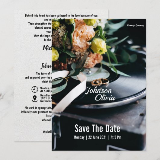 bruiloft Uitnodiging eenvoudige filmcover (Voorkant / Achterkant)