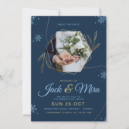 Bruiloft uitnodiging elegant (Voorkant)