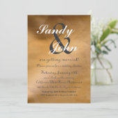 Bruiloft uitnodiging Elegant Koper Grijs (Staand voorkant)