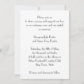 Bruiloft uitnodiging, Elegant Zwart en Zilver Kaart (Achterkant)