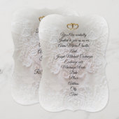 Bruiloft uitnodiging Elegante zachte focus kant (Voorkant / Achterkant)