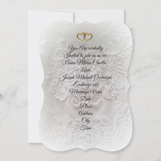 Bruiloft uitnodiging Elegante zachte focus kant (Voorkant)