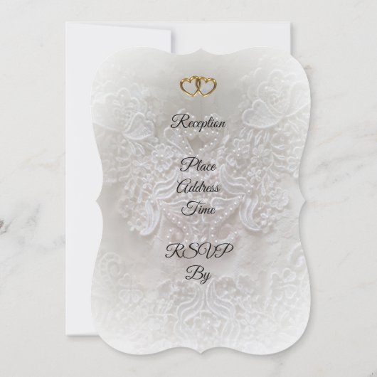 Bruiloft uitnodiging Elegante zachte focus kant (Achterkant)