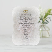 Bruiloft uitnodiging Elegante zachte focus kant (Staand voorkant)