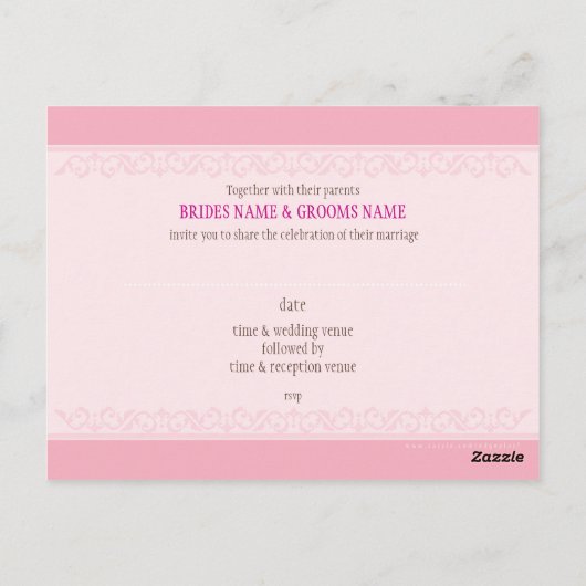 BRUILOFT UITNODIGING:: Embollish 2 Briefkaart (Achterkant)