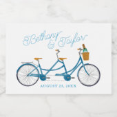 Bruiloft Uitnodiging Fietstocht voor Twee Koppels Sparkling Wijnetiket (Enkel label)