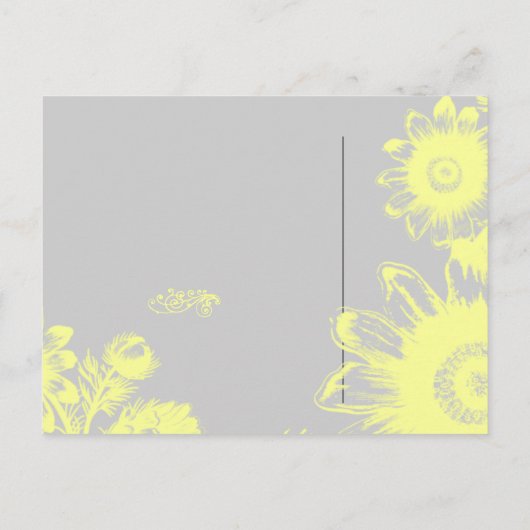 Bruiloft uitnodiging-geel bloemen uitnodiging briefkaart (Achterkant)