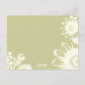 Bruiloft uitnodiging-geel  bloemen uitnodiging briefkaart (Achterkant)