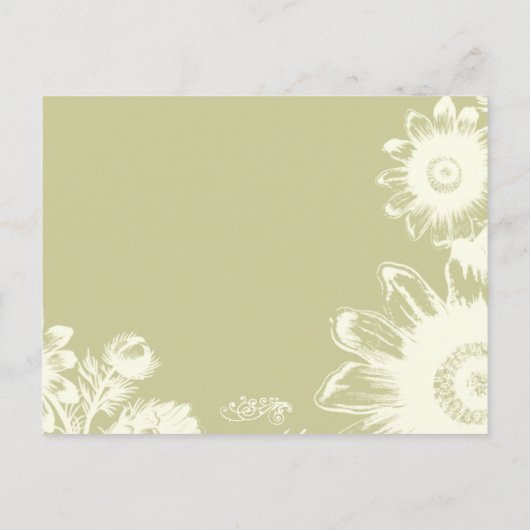 Bruiloft uitnodiging-geel  bloemen uitnodiging briefkaart (Achterkant)