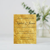 Bruiloft uitnodiging goud zwart Aanpassen (Staand voorkant)