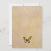 Bruiloft uitnodiging gouden vlinders (Achterkant)