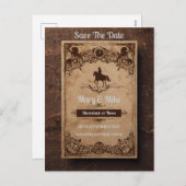 Bruiloft uitnodiging in Wild West stijl (Voorkant / Achterkant)