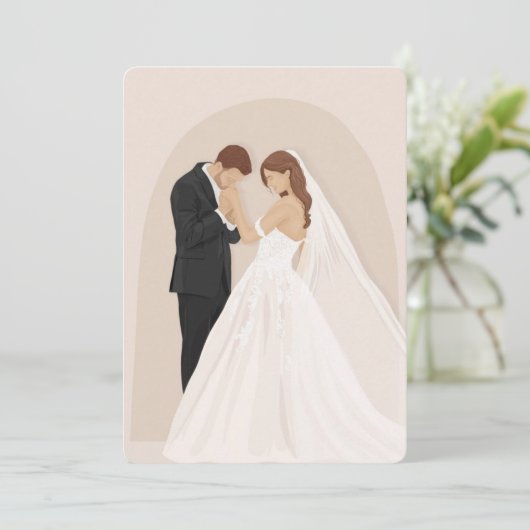 Bruiloft uitnodiging / jubileum groeten (Staand voorkant)