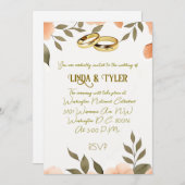 "BRUILOFT UITNODIGING" KAART (Voorkant / Achterkant)