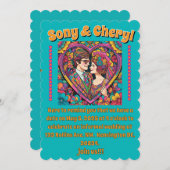 "BRUILOFT UITNODIGING" KAART (Voorkant / Achterkant)