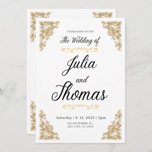 "Bruiloft uitnodiging" Kaart (Voorkant / Achterkant)