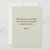 "BRUILOFT UITNODIGING" KAART (Achterkant)