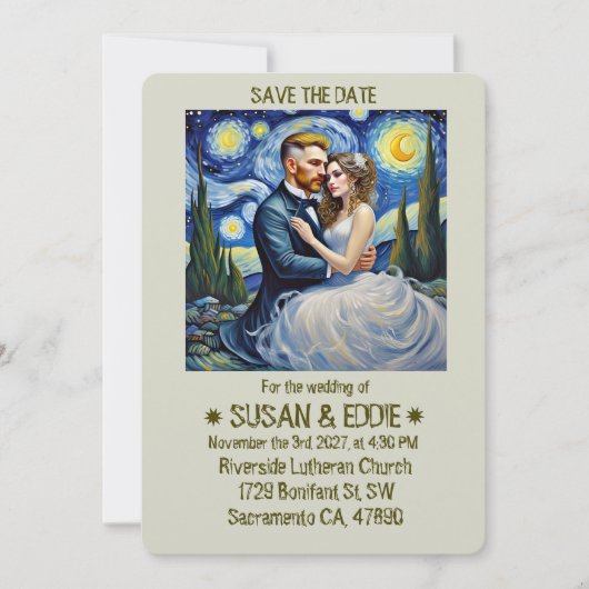 "BRUILOFT UITNODIGING" KAART (Voorkant)