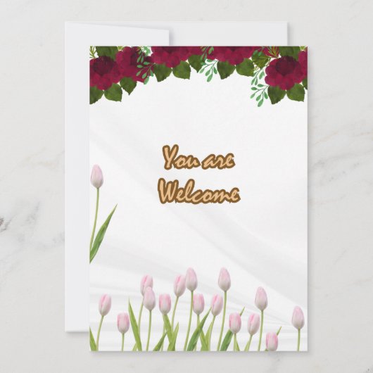 bruiloft uitnodiging kaart Grootte: 5 "x 7" (Achterkant)