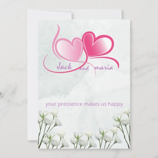 bruiloft uitnodiging kaart Grootte: 5 "x 7" (Achterkant)