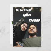 BRUILOFT UITNODIGING KAART MET AFBEELDINGEN EN LET (Voorkant / Achterkant)