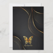 Bruiloft uitnodiging kaart vlinders (Achterkant)