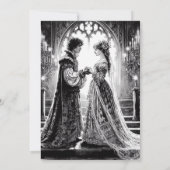 Bruiloft Uitnodiging Kaart - Zwart Wit Romeo Julie (Achterkant)