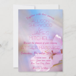 Bruiloft uitnodiging kersenbloesem aanpasbaar