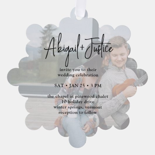 Bruiloft Uitnodiging Kerst Ornament Vakantie Kaart (Voorkant)