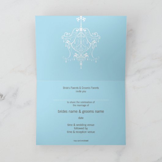 BRUILOFT UITNODIGING:: kroonluchter (Binnen)